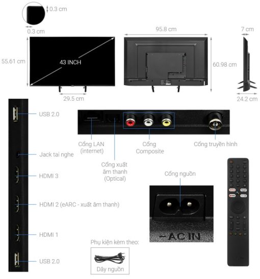Google Tivi Xiaomi A Pro 4K 43 inch L43M8-A2SEA - 3