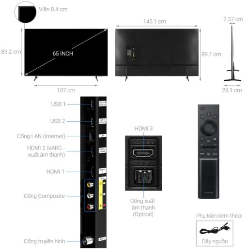 Smart Tivi Samsung 4K UHD 65 inch UA65AU8100KXXV - 3