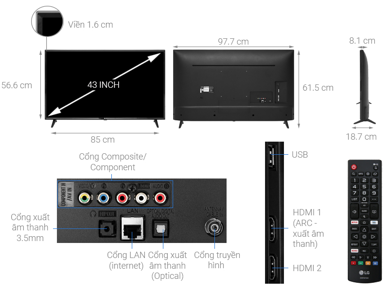 Smart Tivi LG 43 inch 43LM5700PTC