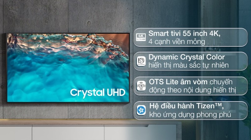 Smart Tivi Samsung 4K Crystal UHD 55 inch UA55BU8000 Smart Tivi Samsung 4K Crystal UHD 55 inch UA55BU8000