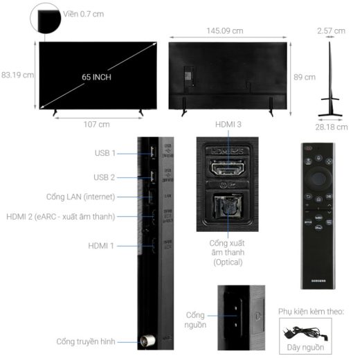 Smart Tivi Samsung 4K Crystal UHD 65 inch UA65BU8000 - 3