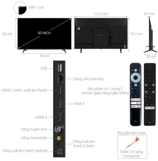 Android Tivi 4K TCL 50 Inch 50P615 - 3
