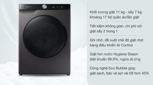 Máy Giặt Sấy Samsung Inverter 11/7 Kg WD11T734DBX/SV - 5