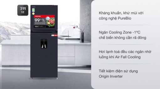 Tủ lạnh Toshiba Inverter 311 lít GR-RT395WE-PMV(06)-MG - 5