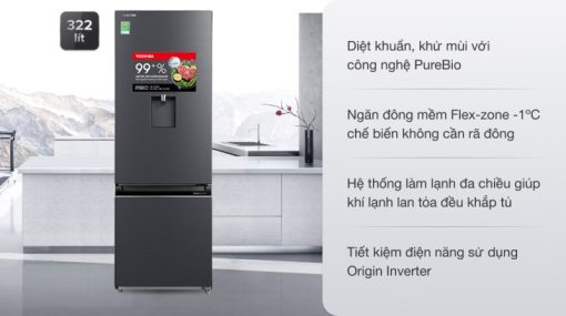 Tủ lạnh Toshiba Inverter 322 lít GR-RB405WE-PMV(06)-MG - 5