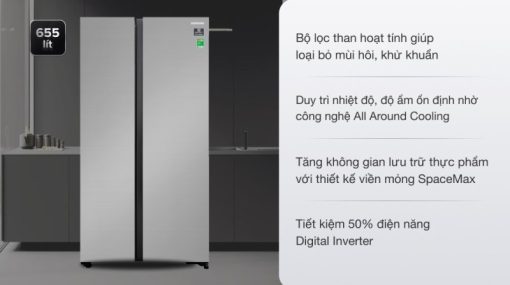 Tủ lạnh Samsung Inverter 655 lít RS62R5001M9/SV - 5