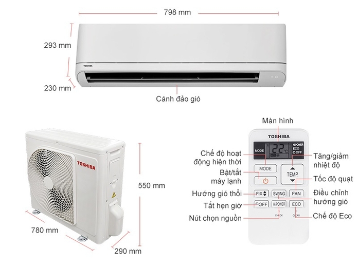 Máy lạnh Toshiba 1.5 Hp RAS-H13U2KSG-V