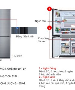 Tủ lạnh Sharp Inverter 626 lít SJ-FX631V-SL - 17