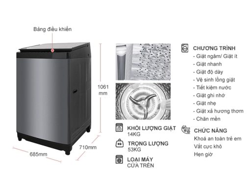 Máy giặt Toshiba Inverter 14 kg AW-DUG1500WV KK - 3