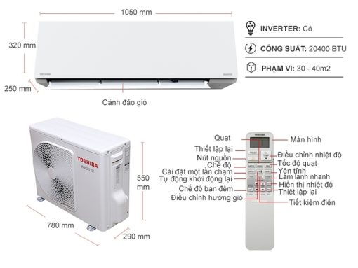 Máy lạnh Toshiba Inverter 2.5 HP RAS-H24E2KCVG-V - 3