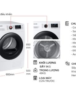 Máy sấy bơm nhiệt Samsung 9 kg DV90TA240AE/SV - 25
