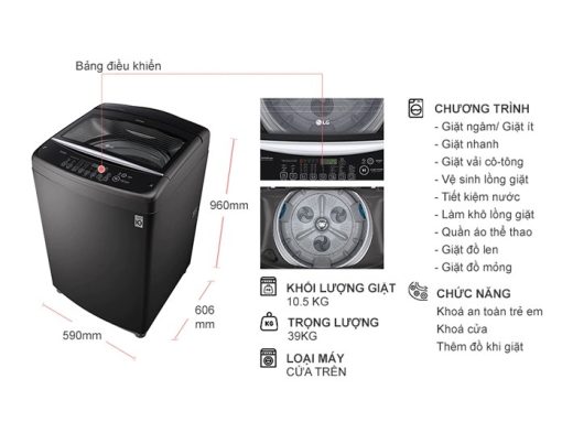 Máy giặt LG Inverter 10.5 kg T2350VSAB - 3