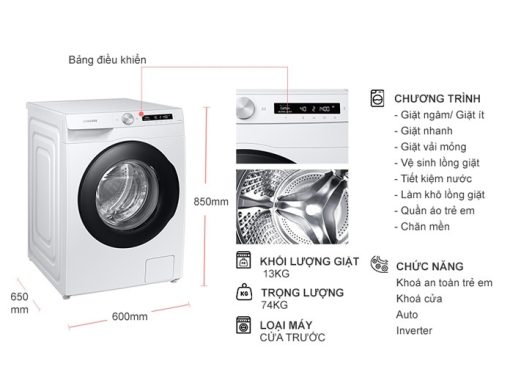 Máy giặt Samsung 13 kg Inverter WW13T504DAW - 3