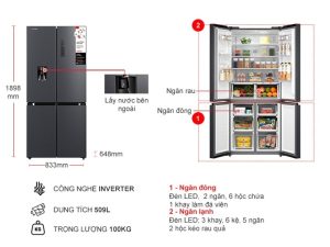 Tủ lạnh Toshiba Inverter 509 lít GR-RF605WI-PMV(06)-MG - 23
