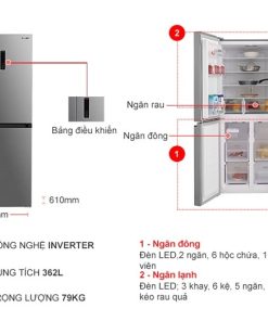 Tủ Lạnh Sharp Inverter 362 Lít SJ-FX420V-SL - 16 Tủ Lạnh Sharp Inverter 362 Lít SJ-FX420V-SL - 15