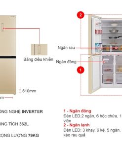 Tủ lạnh Sharp Inverter 362 lít SJ-FX420VG-CH - 16 Tủ lạnh Sharp Inverter 362 lít SJ-FX420VG-CH - 15