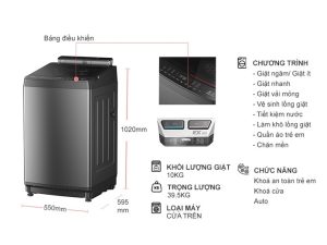 Máy giặt Toshiba Inverter 10 kg AW-DUM1100JV(SG) - 25