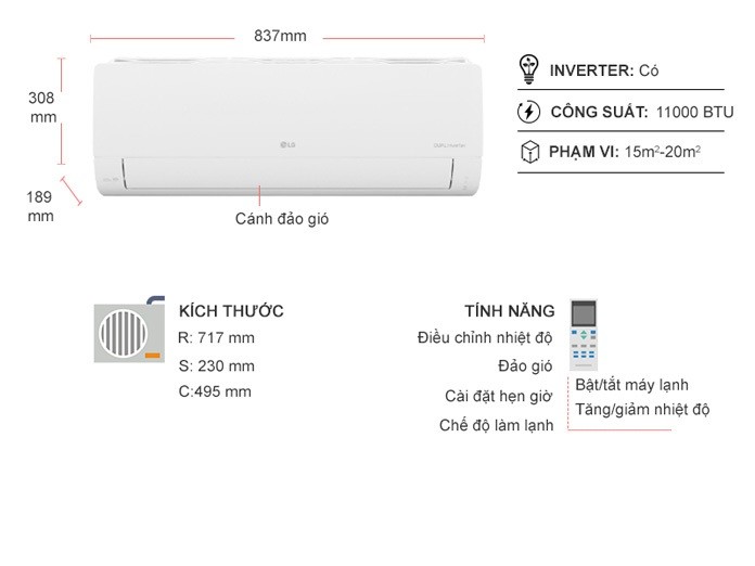 Máy lạnh LG Inverter 1.5 HP V13WIN