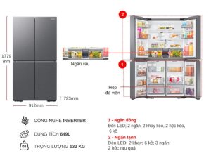 Tủ lạnh Samsung Inverter 649 lít RF59C700ES9/SV - 21