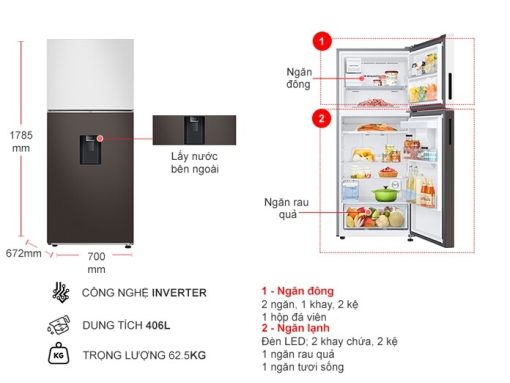 Tủ lạnh Samsung Inverter 406 lít RT42CB6784C3SV - 3