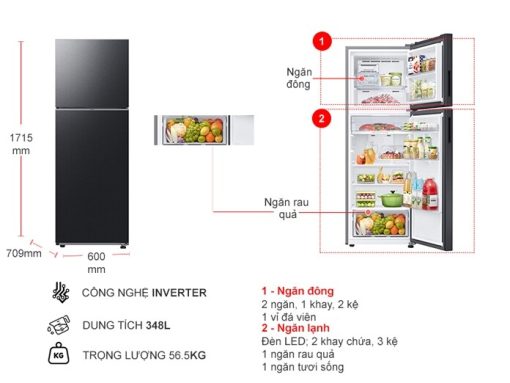 Tủ lạnh Samsung Inverter 348 lít RT35CG5424B1SV - 3