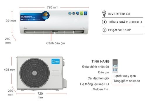 Máy lạnh Midea Inverter 1 HP MSAGII-10CRDN8 - 3