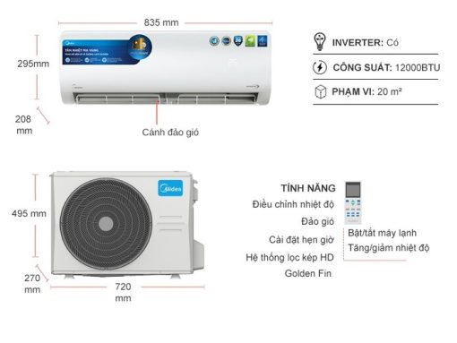 Máy lạnh Midea Inverter 1.5 HP MSAGII-13CRDN8 - 3