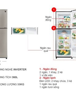 Tủ lạnh Sharp Inverter SJ-XP382AE-SL 360 lít - 22 Tủ lạnh Sharp Inverter SJ-XP382AE-SL 360 lít - 21