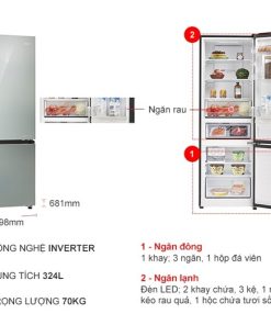 Tủ lạnh Aqua Inverter 324 lít AQR-B380MA(GM) - 20 Tủ lạnh Aqua Inverter 324 lít AQR-B380MA(GM) - 19