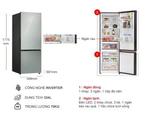 Tủ lạnh Aqua Inverter 324 lít AQR-B380MA(GM) - 19