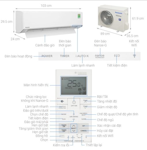 Máy lạnh Panasonic Inverter 2 HP CU/CS-XU18ZKH-8 - 3