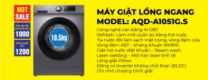 Máy giặt Aqua AQD-A1051G.S Inverter 10.5kg - 15