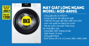 Máy giặt Aqua Inverter 8 Kg AQD-A802G.W - 15