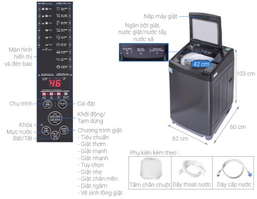 Máy giặt Aqua 12 kg AQW-FW120GT BK - 3