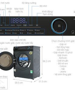 Máy giặt Aqua Inverter 9 kg AQD-D902G BK - 18 Máy giặt Aqua Inverter 9 kg AQD-D902G BK - 17