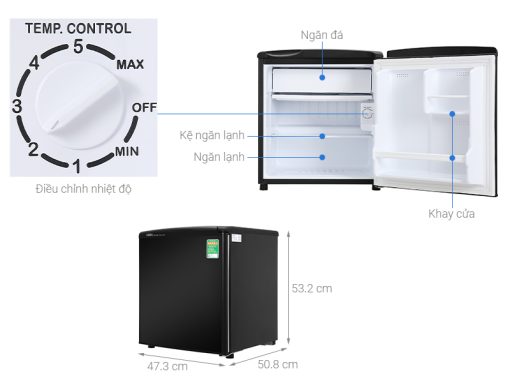 Tủ lạnh Aqua 50 lít AQR-D59FA(BS) - 3