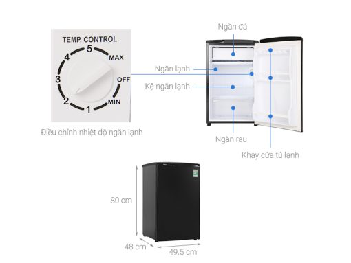Tủ lạnh Aqua 90 lít AQR-D99FA(BS) - 3