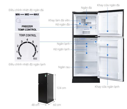 Tủ lạnh Aqua 130 lít AQR-T150FA(BS) - 3