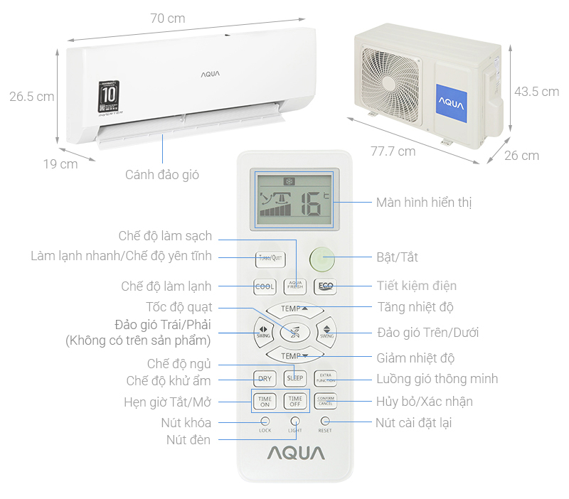 Máy lạnh Aqua Inverter 1 HP AQA-RV9QA