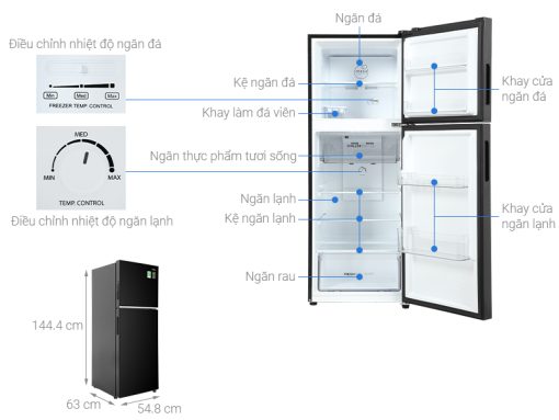 Tủ lạnh Aqua Inverter 245 lít AQR-T259FA(FB) - 3