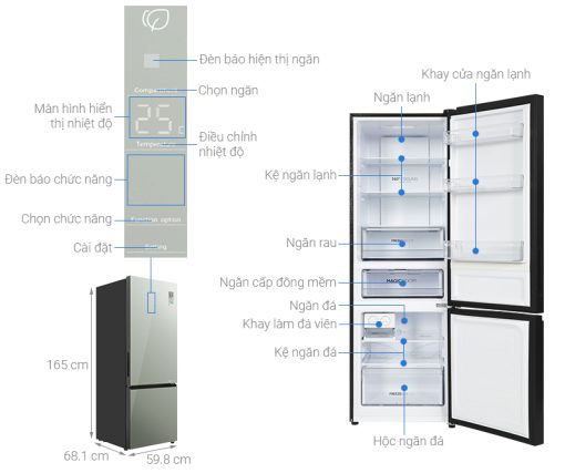 Tủ lạnh Aqua Inverter 292 lít AQR-B350MA(GM) - 3