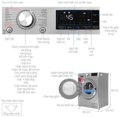 Máy giặt sấy LG FV1409G4V 9/5kg - 3