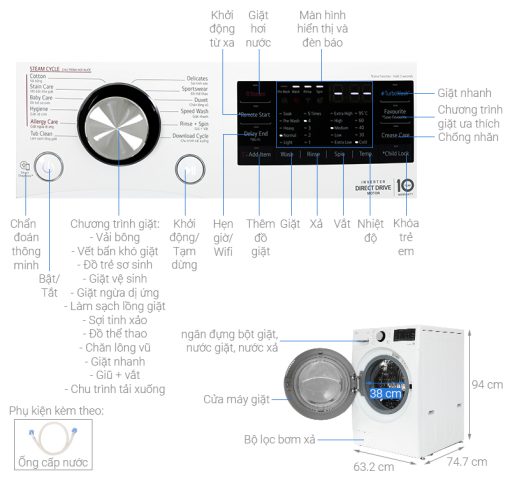 Máy giặt LG Inverter 15 kg F2515STGW - 3
