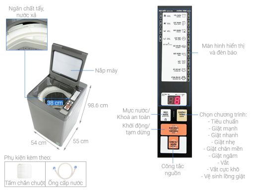 Máy giặt Aqua 9 kg AQW-S90CT S - 3
