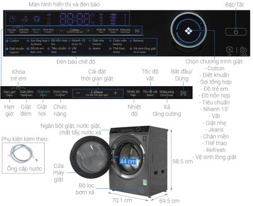 Máy giặt Aqua Inverter 15 kg AQD-A1500H.PS - 3