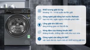 Máy giặt Aqua Inverter 8.5 kg AQD-A852J BK - 27
