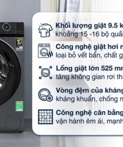 Máy giặt Aqua Inverter 9.5 kg AQD-A952J BK - 25