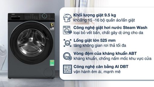 Máy giặt Aqua Inverter 9.5 kg AQD-A952J BK - 5