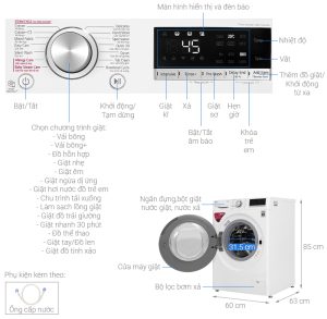 Máy giặt LG Inverter 9 Kg FV1409S4W - 31