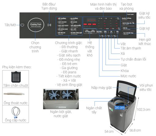 Máy Giặt Samsung Inverter 9.5 kg WA95CG4545BDSV - 3